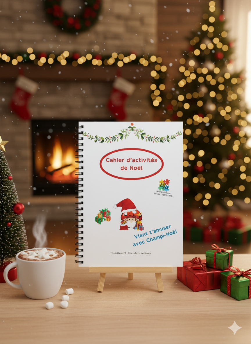 Cahier activités Noël motricité logique concentration fêtes TDAH TSA Dys inclusion ULIS